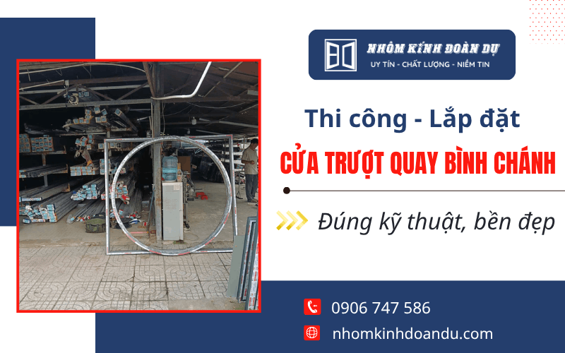 thi công lắp đặt cửa trượt quay Bình Chánh